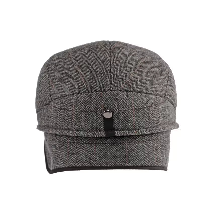 Men's Pinstripe Flat Cap