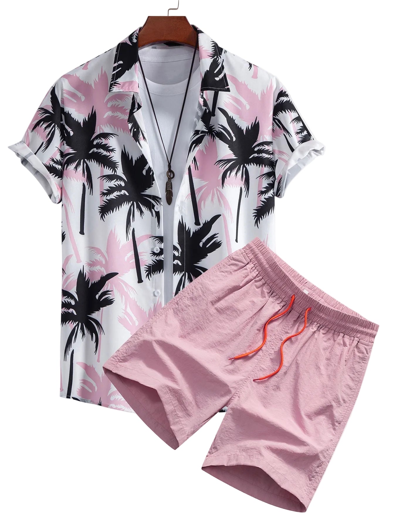 Men's Printed Shirt and Shorts Set