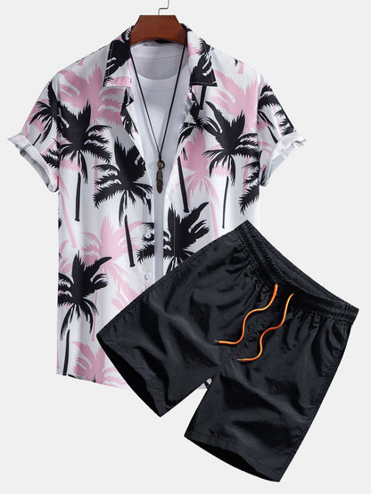Men's Printed Shirt and Shorts Set