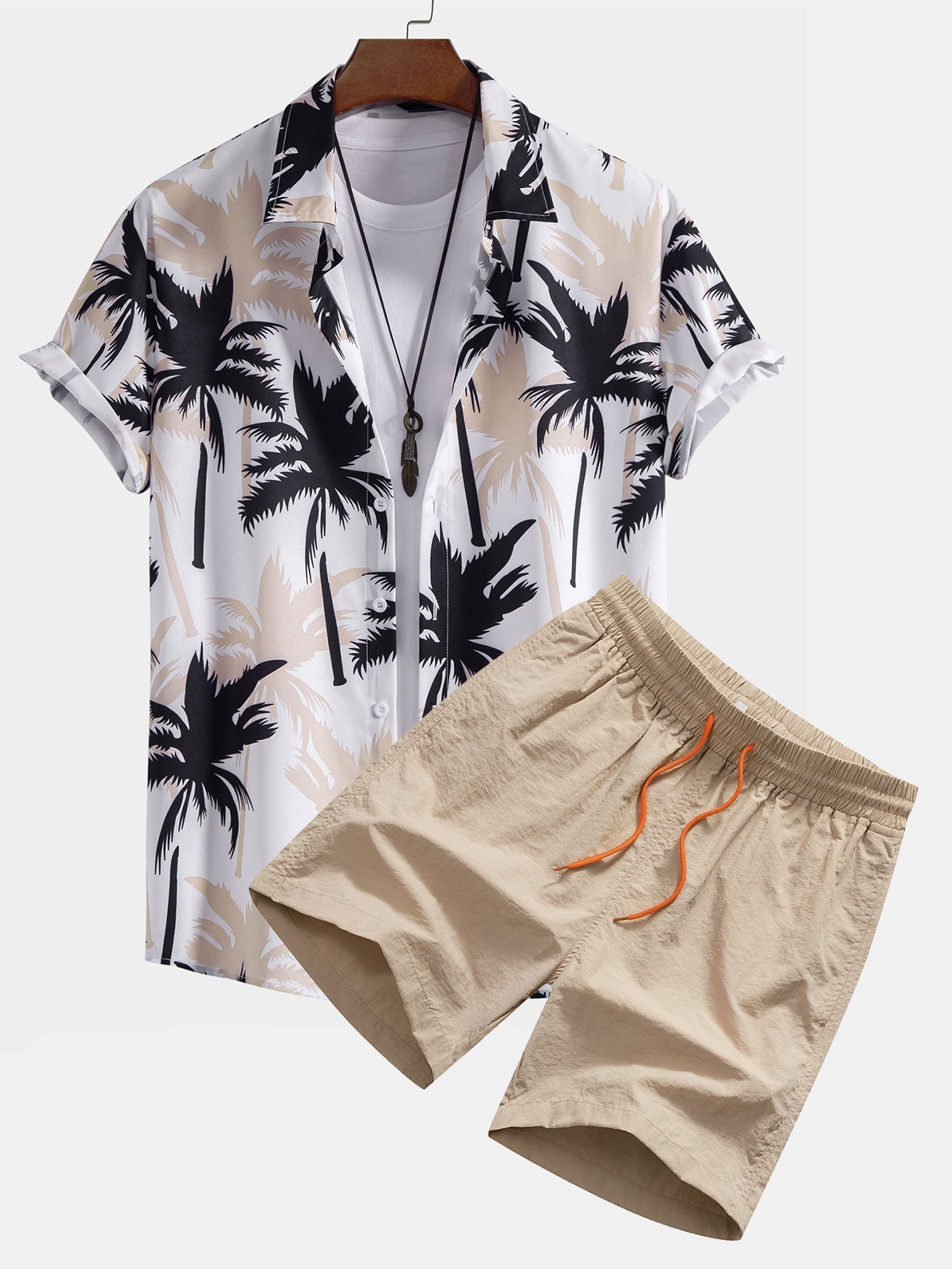 Men's Printed Shirt and Shorts Set