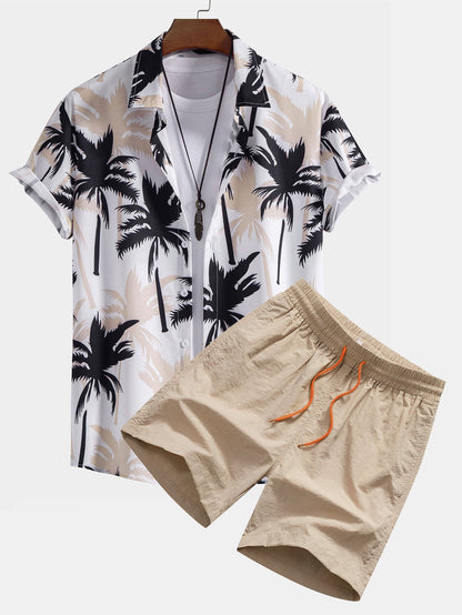 Men's Printed Shirt and Shorts Set