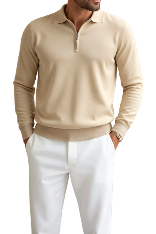 Men's Quarter Zip Collar Shirt
