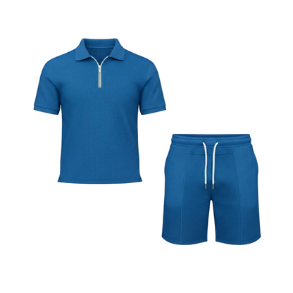 Men's Quarter Zip Shirt and Shorts Set