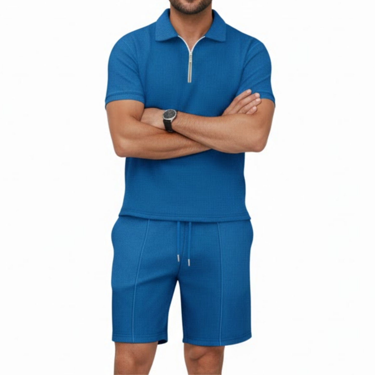Men's Quarter Zip Shirt and Shorts Set
