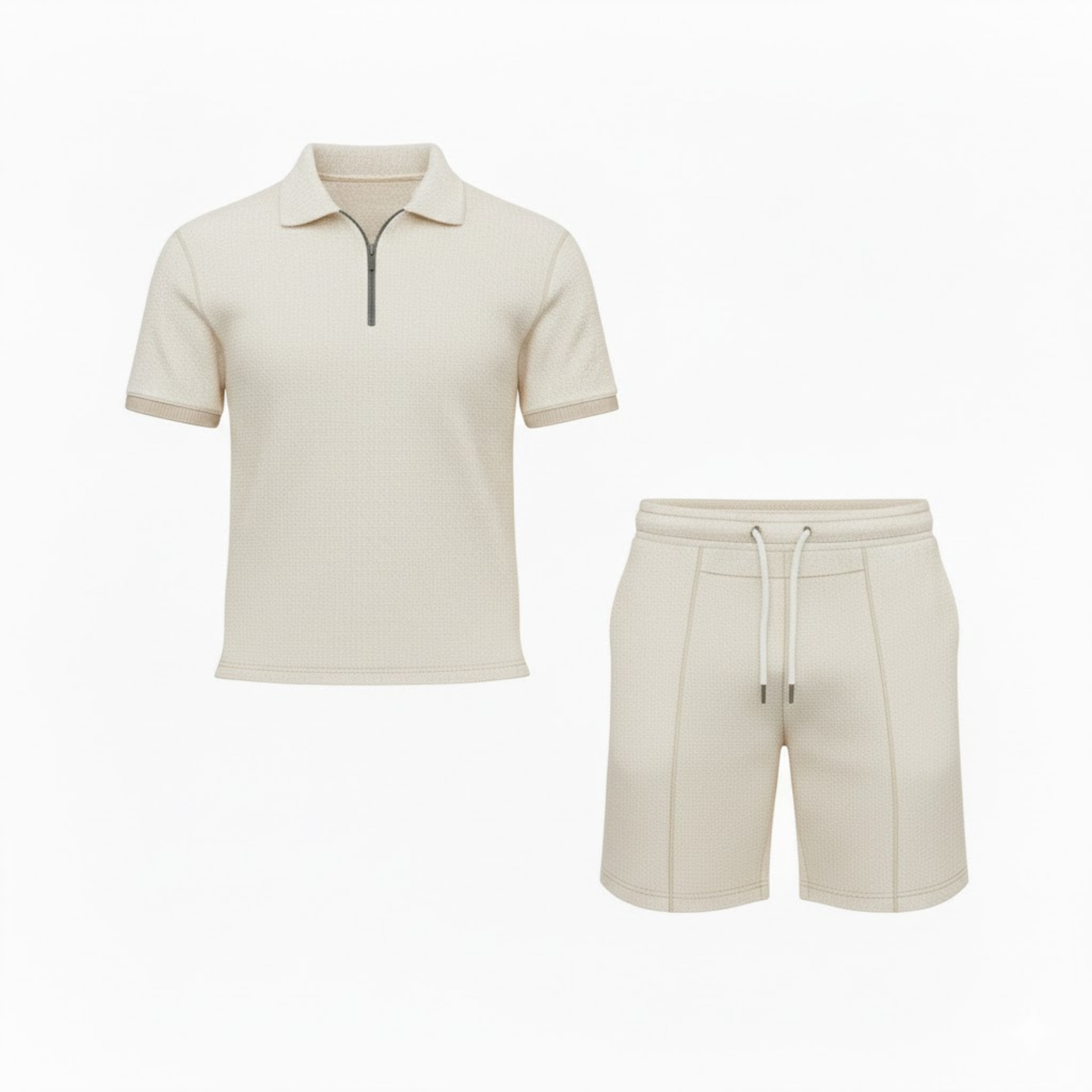 Men's Quarter Zip Shirt and Shorts Set