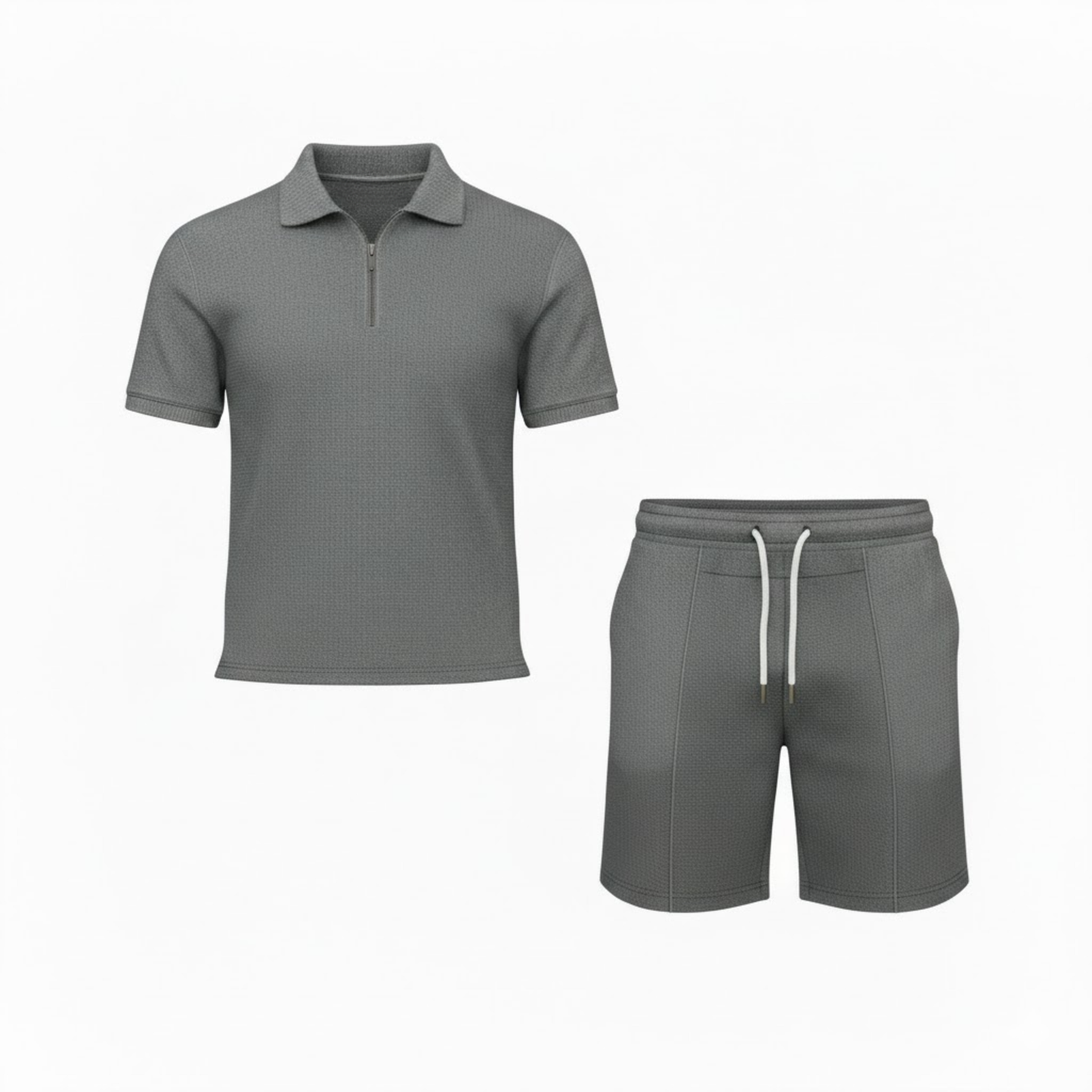 Men's Quarter Zip Shirt and Shorts Set
