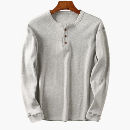 Men's Ribbed Button Neck Shirt
