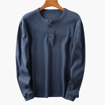 Men's Ribbed Button Neck Shirt
