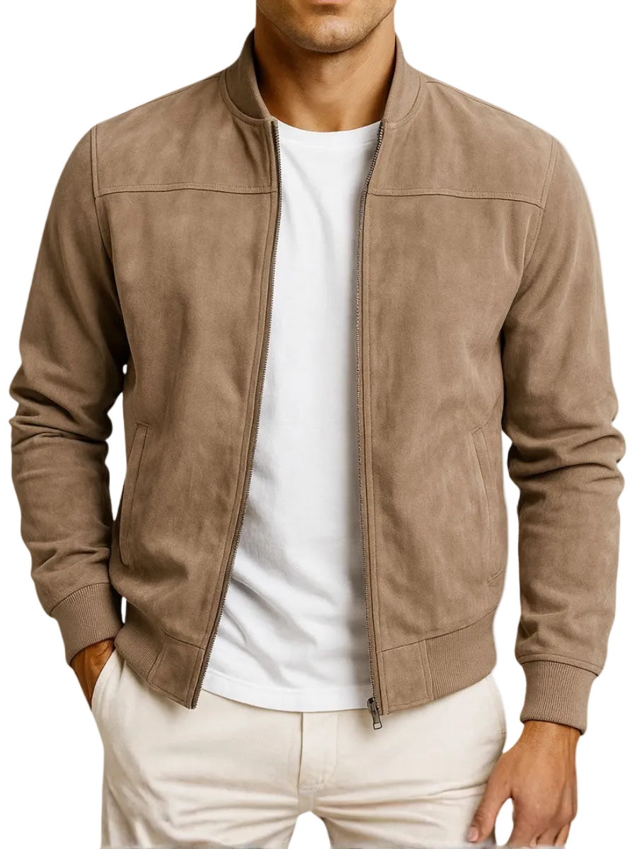 Men's Ribbed Hem Zip Jacket