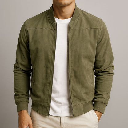 Men's Ribbed Hem Zip Jacket