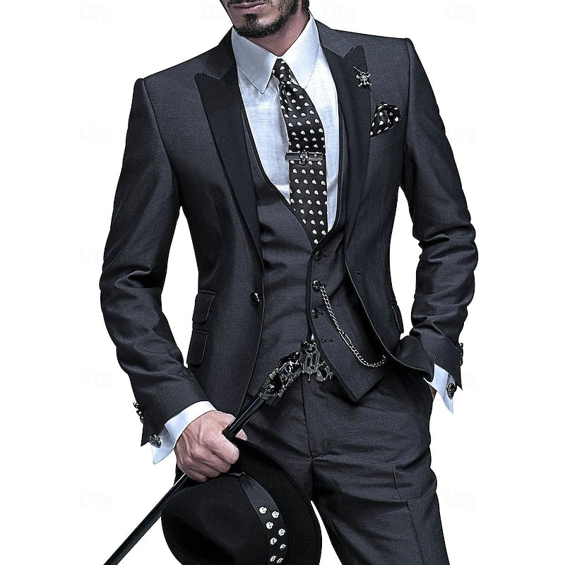 Men's Shawl Lapel Three-Piece Set