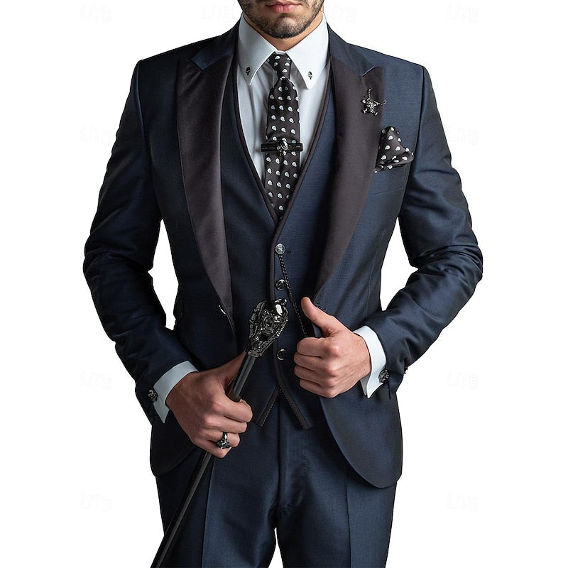 Men's Shawl Lapel Three-Piece Set