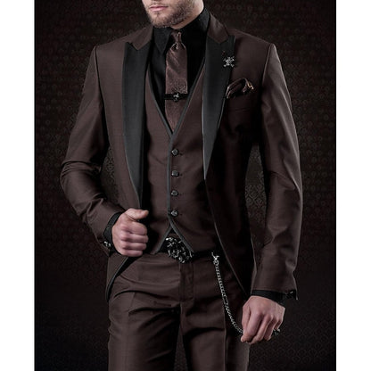 Men's Shawl Lapel Three-Piece Set