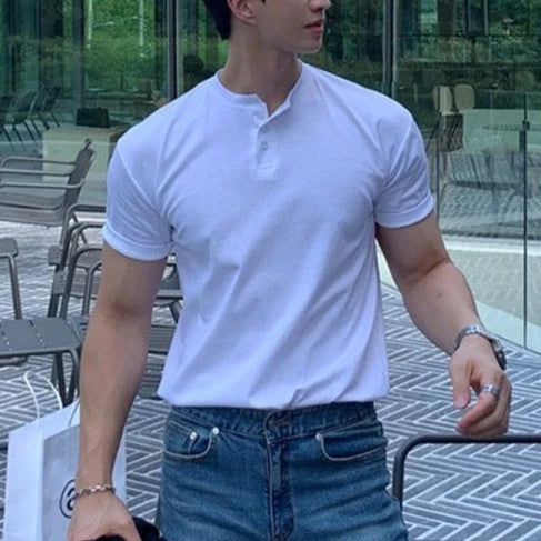 Men's Short Sleeve Henley T-Shirt