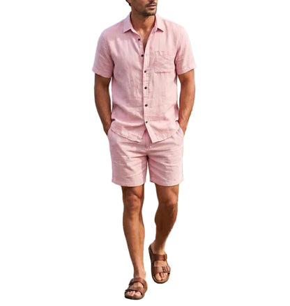Men's Short Sleeve Shirt and Shorts Set