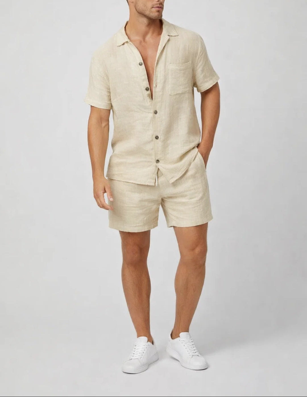 Men's Short Sleeve Shirt and Shorts Set