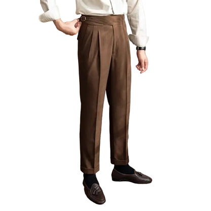 Men's Side Adjuster Pleated Trousers