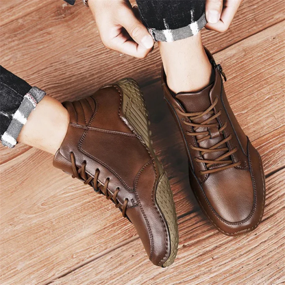 Men's Side Zip Lace-Up Boots