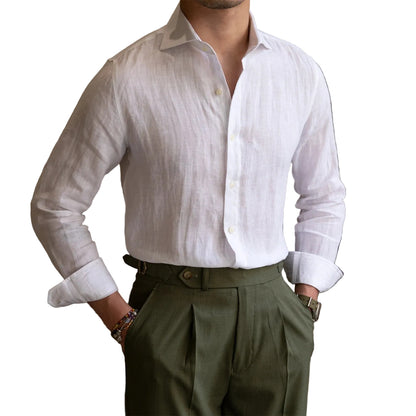 Men's Spread Collar Button Shirt