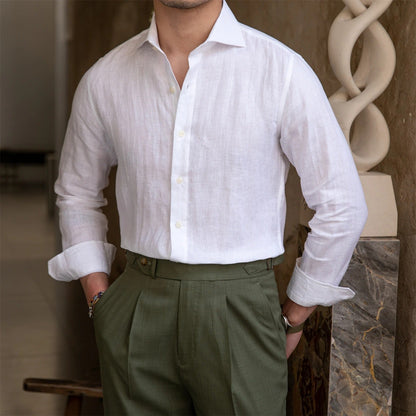 Men's Spread Collar Button Shirt