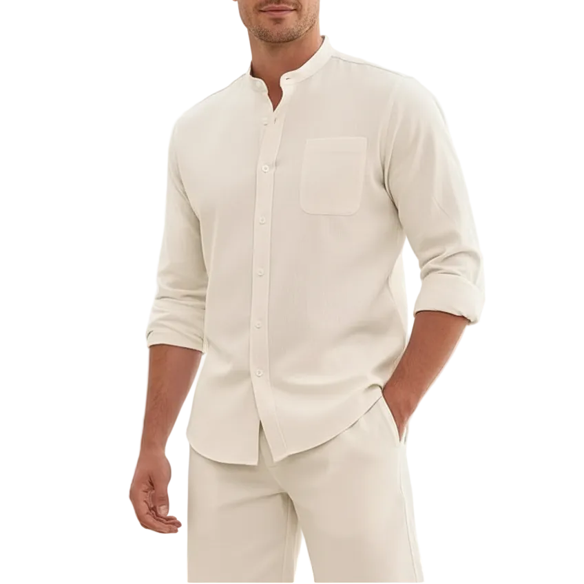Men's Stand Collar Pocket Set