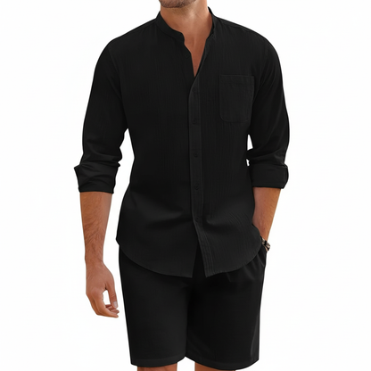 Men's Stand Collar Pocket Set