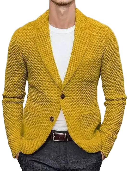 Men's Textured Button Blazer