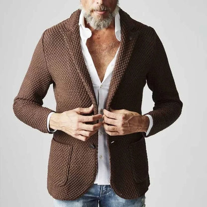 Men's Textured Button Blazer