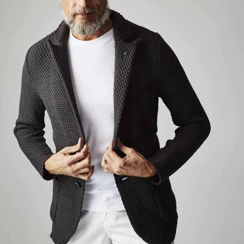 Men's Textured Button Blazer