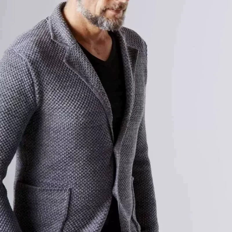 Men's Textured Button Blazer