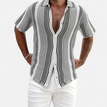 Men's Textured Stripe Button Shirt