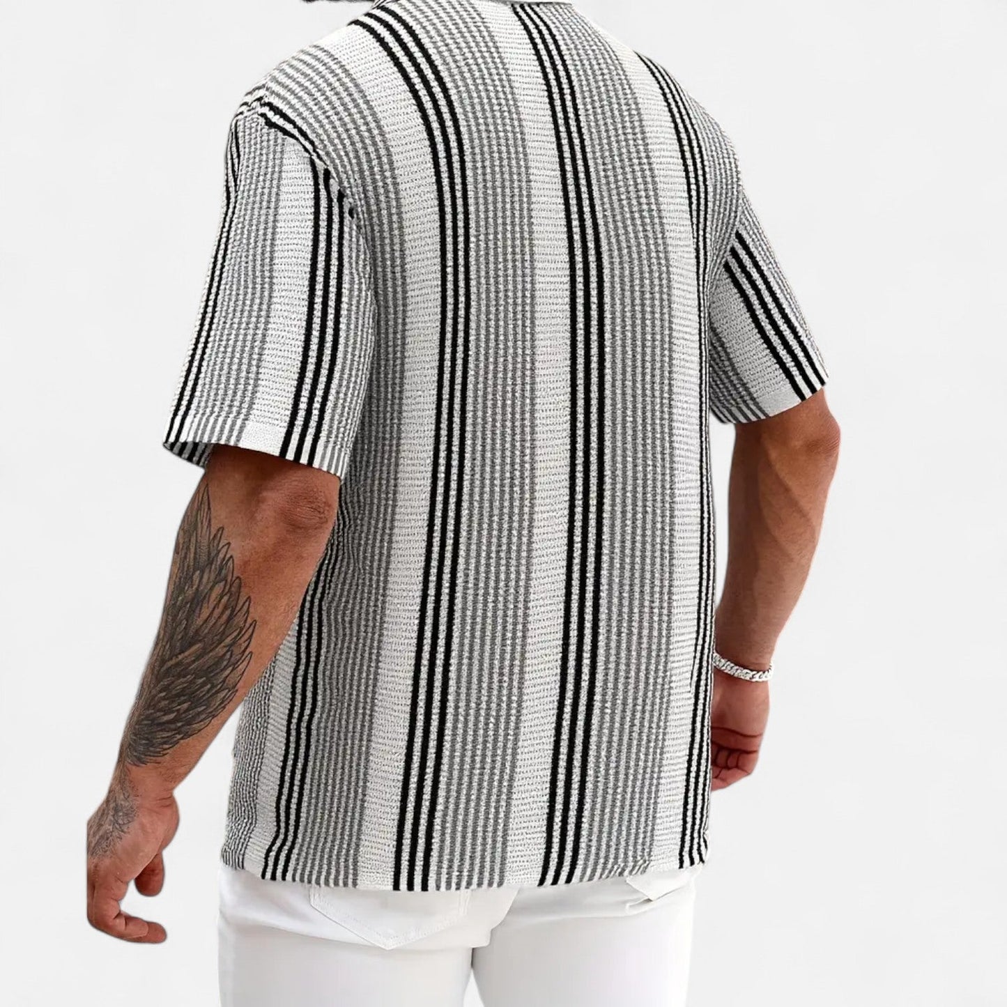 Men's Textured Stripe Button Shirt