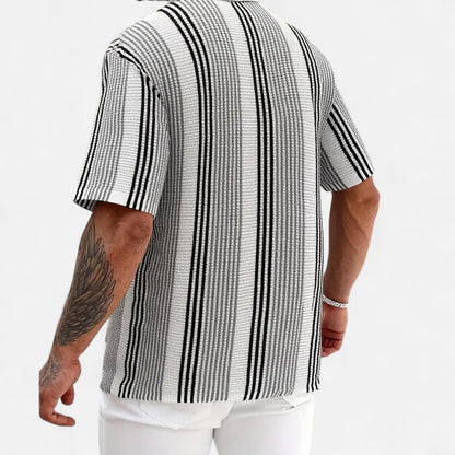 Men's Textured Stripe Button Shirt