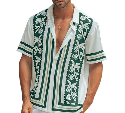 Men's Tropical Print Short Sleeve Shirt