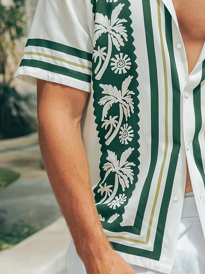 Men's Tropical Print Short Sleeve Shirt