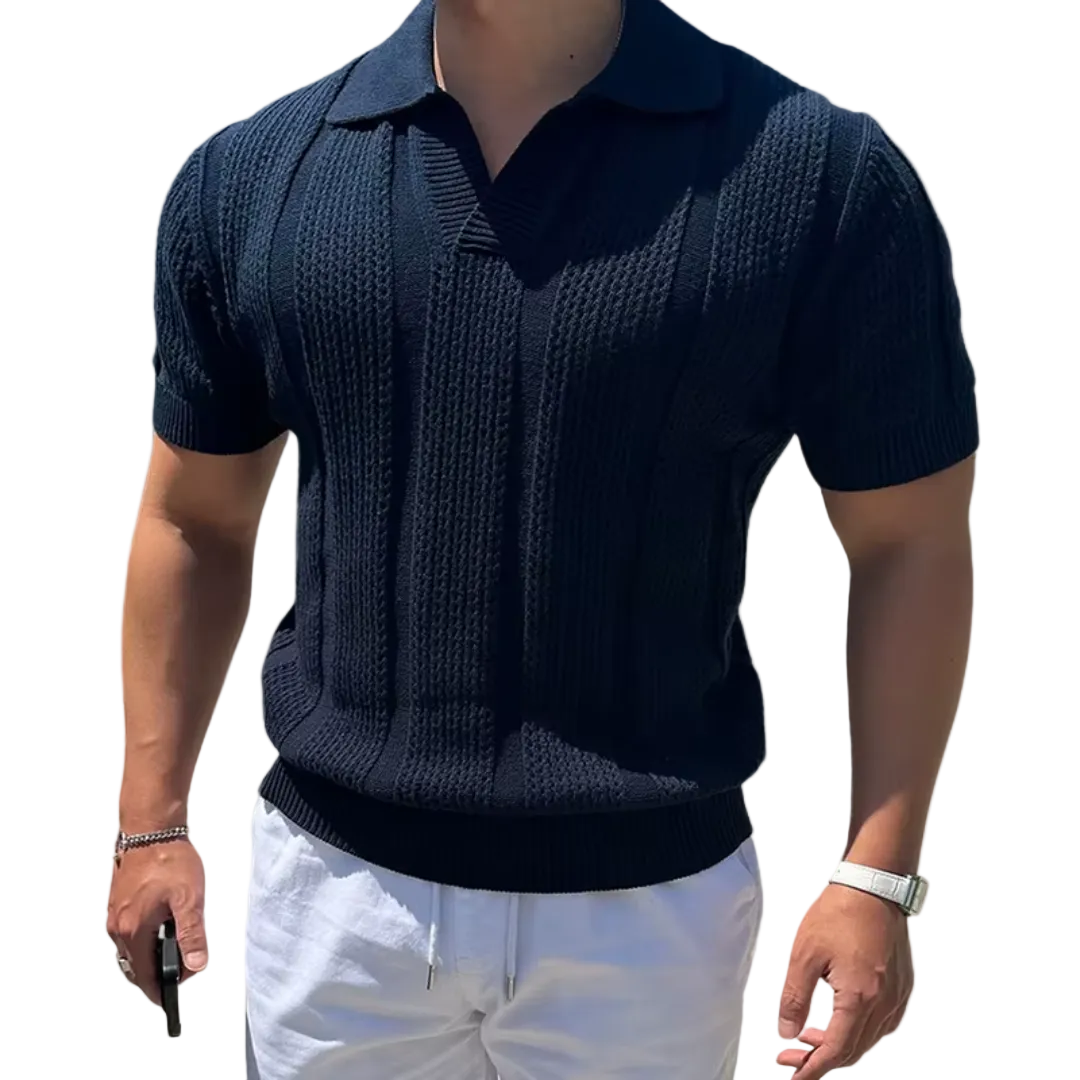 Men's V-Neck Collar Polo Shirt