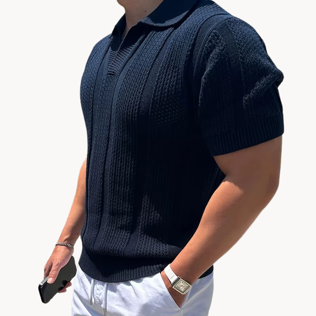 Men's V-Neck Collar Polo Shirt