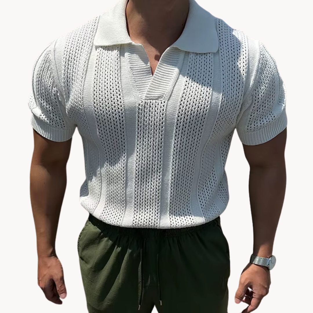 Men's V-Neck Collar Polo Shirt