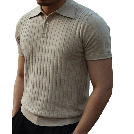Men's Vertical Line Polo Shirt