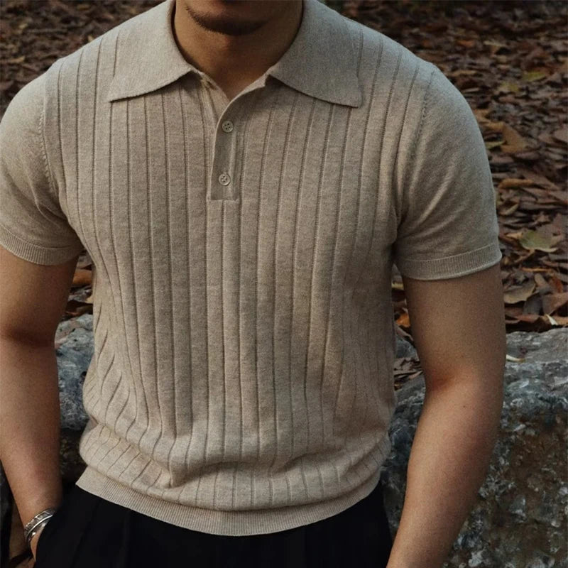 Men's Vertical Line Polo Shirt