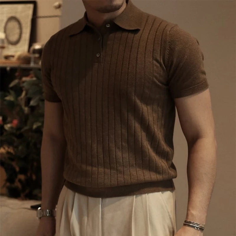 Men's Vertical Line Polo Shirt