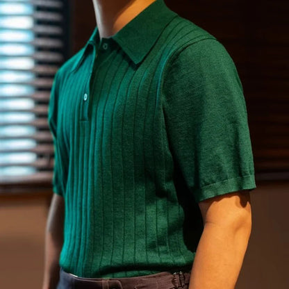 Men's Vertical Line Polo Shirt