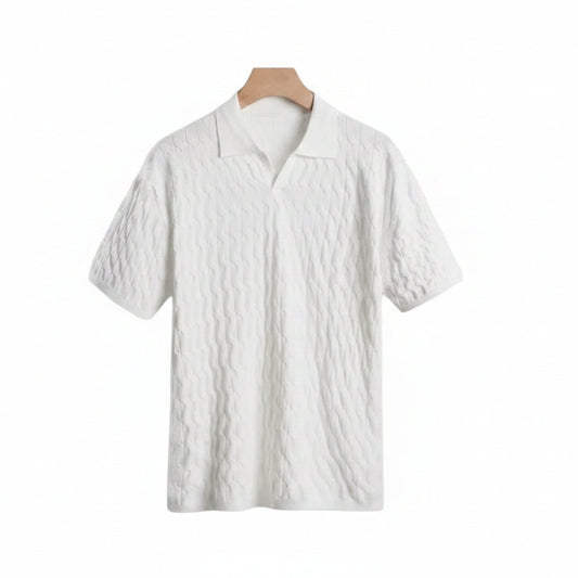 Men's Vertical Pattern Open Collar Shirt