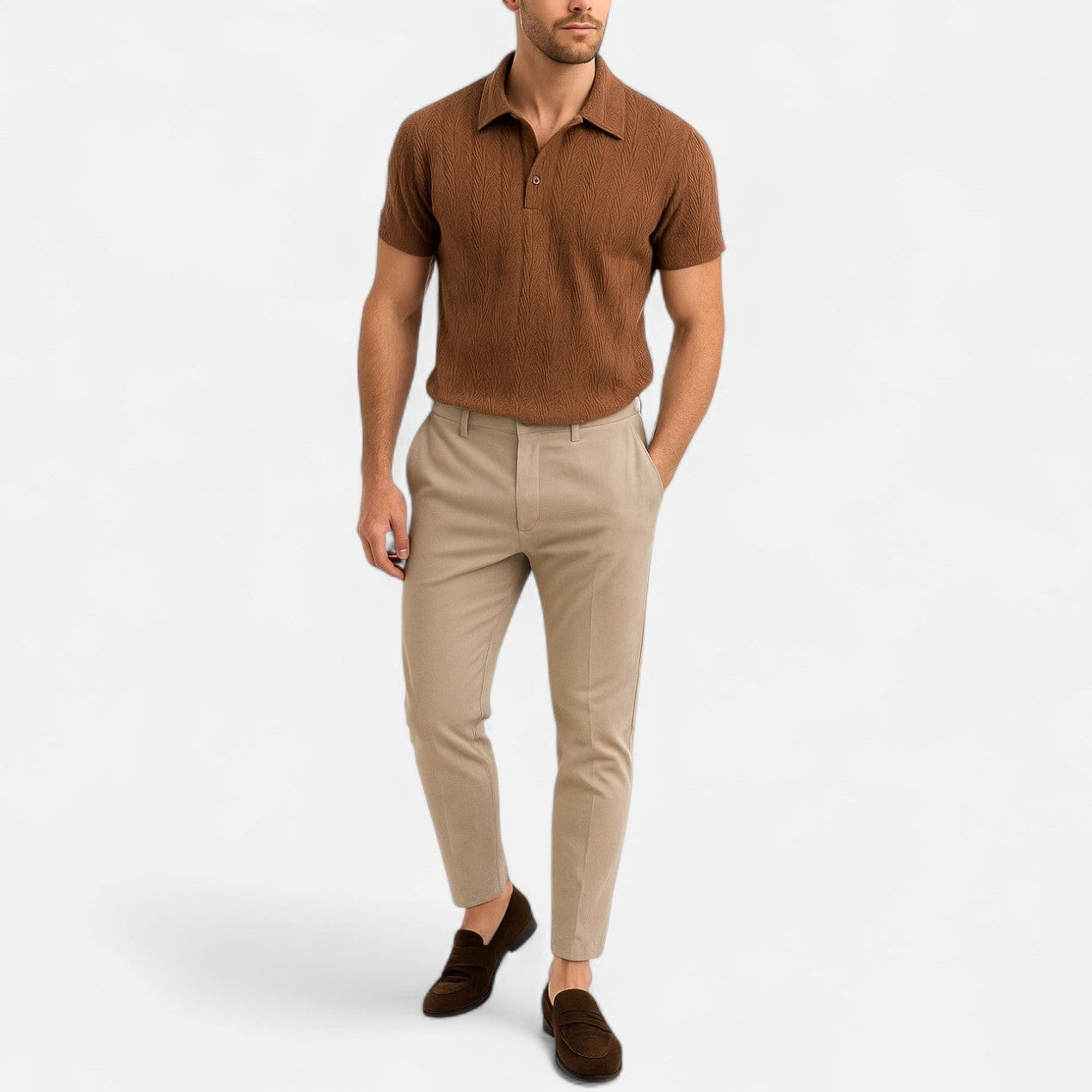 Men's Vertical Pattern Open Placket Shirt