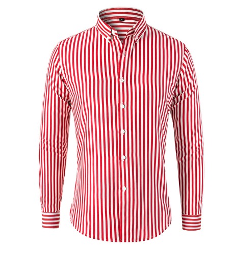 Men's Vertical Stripe Button Front Shirt