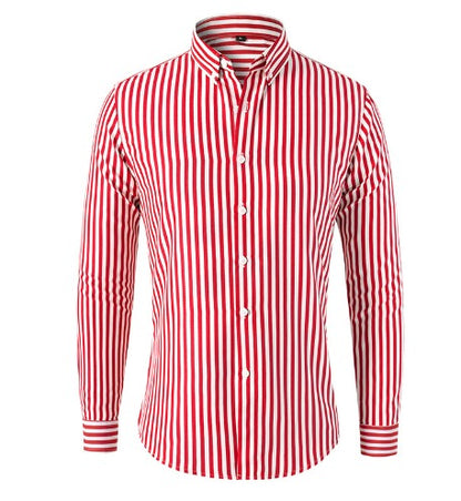 Men's Vertical Stripe Button Front Shirt