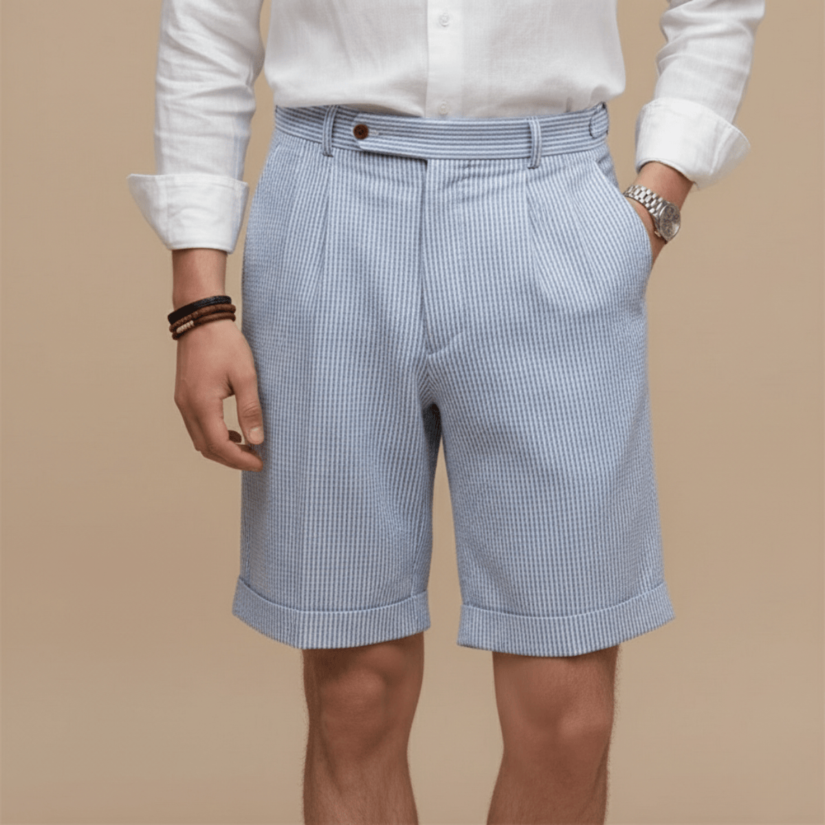Men's Vertical Stripe Shorts