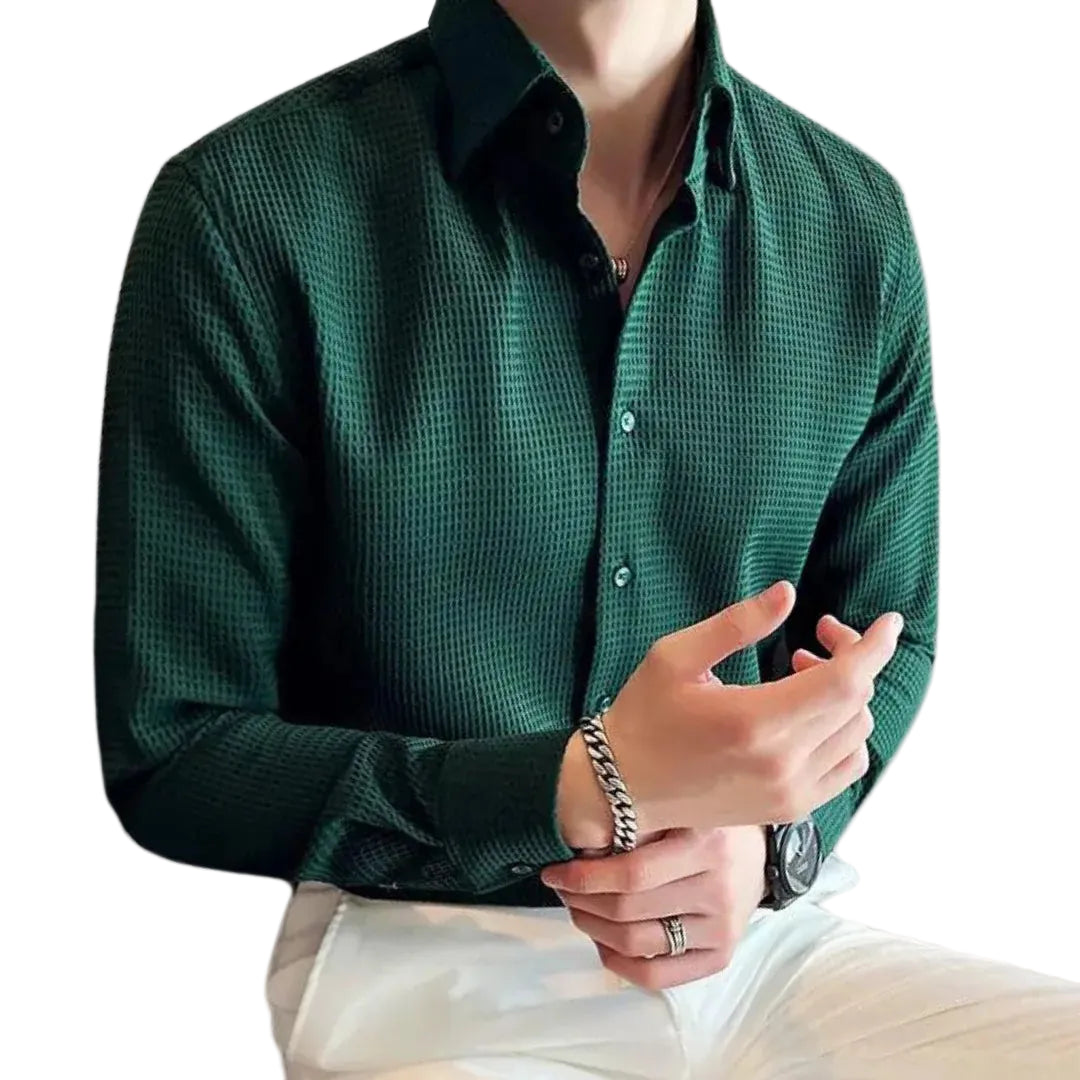 Men's Waffle Button Shirt