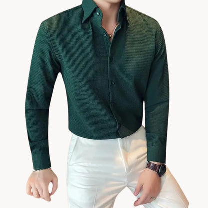 Men's Waffle Button Shirt