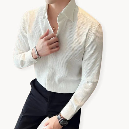 Men's Waffle Button Shirt